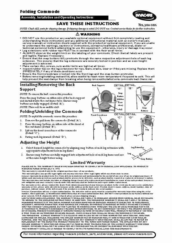 Invacare Home Care Product Folding Commode-page_pdf